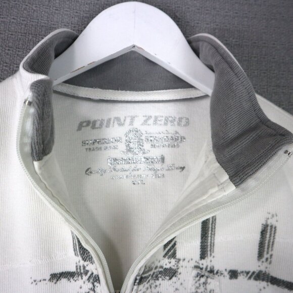 Point Zero Y2K Quarter Zip Cotton Sweater Large - Picture 5 of 7